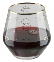 Harley-Davidson® Repeat Silhouette Bar & Shield Stemless Wine Glass Set