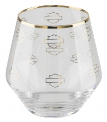Harley-Davidson® Repeat Silhouette Bar & Shield Stemless Wine Glass Set