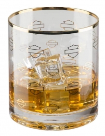 Harley-Davidson® Repeat Silhouette Bar & Shield Double Old Fashioned Set