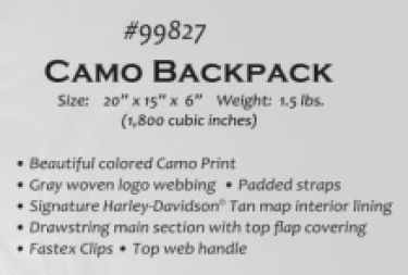 Harley-Davidson® Camo Backpack