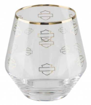 Harley-Davidson® Repeat Silhouette Bar & Shield Stemless Wine Glass Set