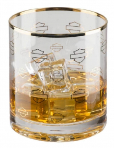 Harley-Davidson® Repeat Silhouette Bar & Shield Double Old Fashioned Set